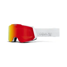 100% SNOWCRAFT HiPER Goggle White/Red - Mirror Red Lens