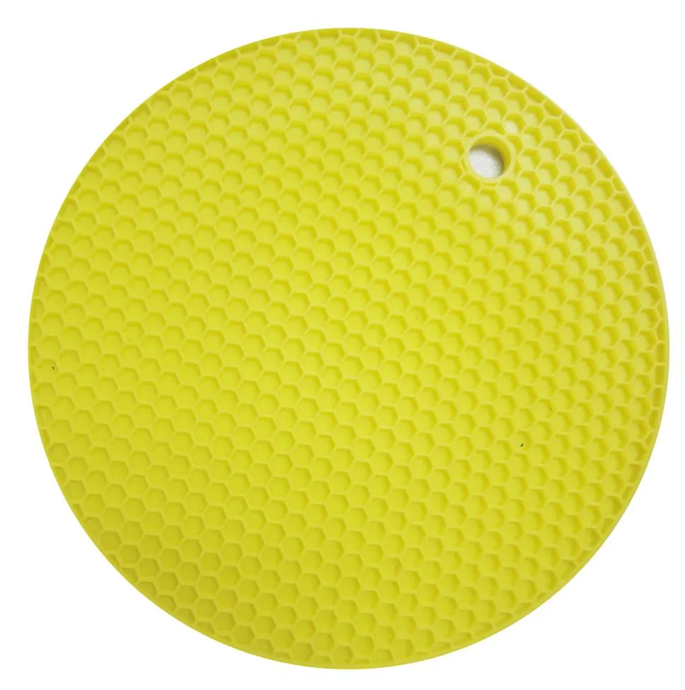 10pcs yellow silicone heat insulation coaster, waterproof and non-slip AZ17815