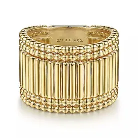 14K Yellow Gold Bujukan Wide Band Ring