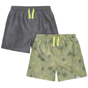 2-Pack Baby & Toddler Boys UPF 50  Palm Tree Swim Trunks