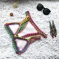 2024 New Boho Hand-Woven Bikini Women Sexy Knit Bikini Up Push Swimsuit Swimming Bathing Spa Resort Summer Beach Pool Swimwear