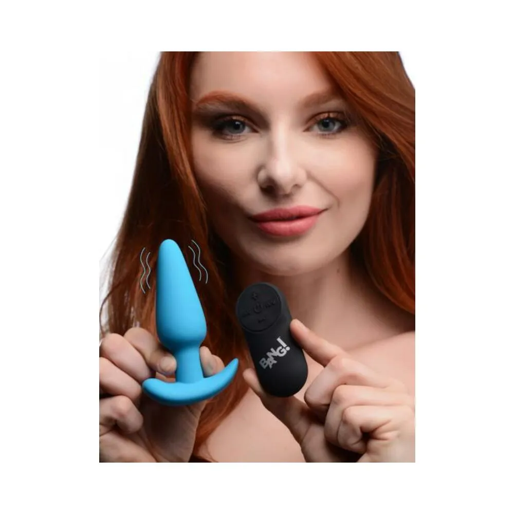 21x Silicone Butt Plug With Remote - Blue