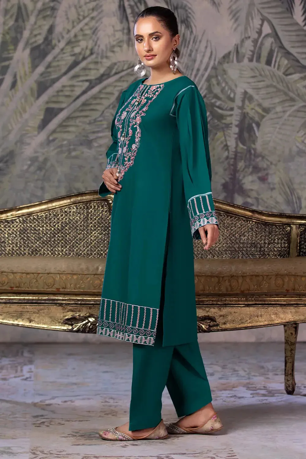 2PC Embroidered Unstitched Cambric Suit KSTE-2861