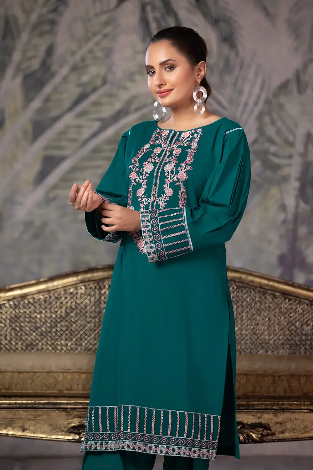 2PC Embroidered Unstitched Cambric Suit KSTE-2861