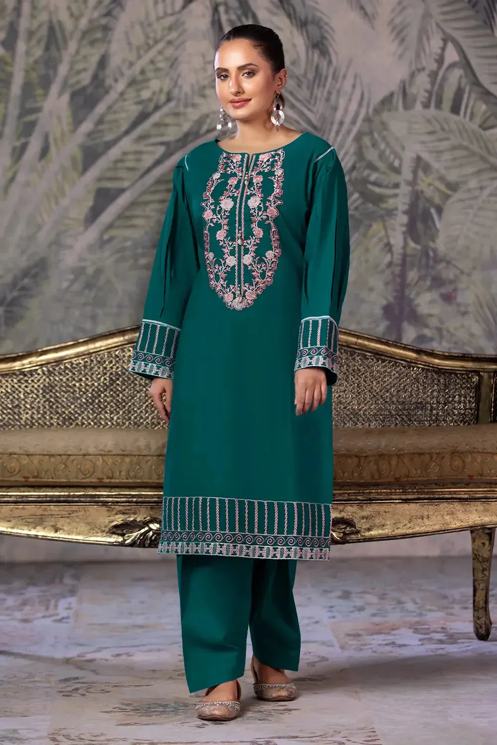 2PC Embroidered Unstitched Cambric Suit KSTE-2861