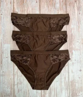 3 Pack Chocolate Wild Bloom Bikini Briefs