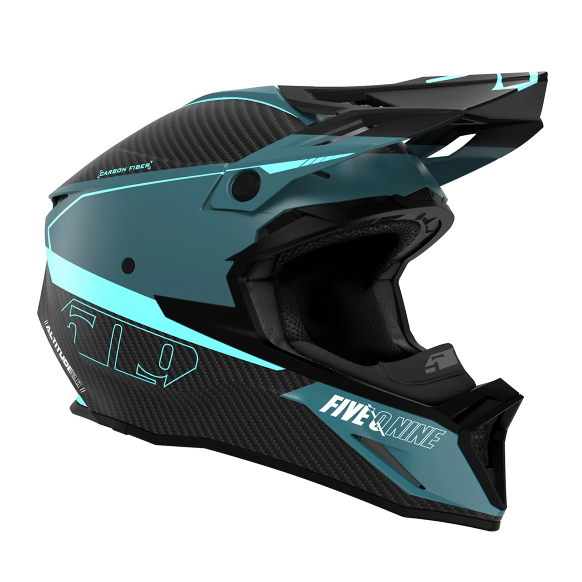 509  Altitude 2.0 Carbon Fiber 3K Hi-Flow Snowmobile Helmet Vented Race Sharkskin FMVSS