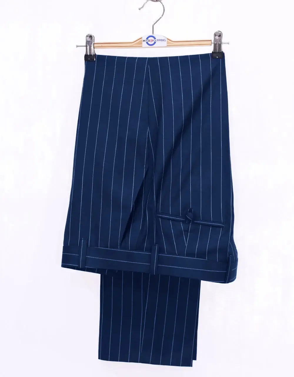 60s Mod Style Navy Blue Pinstripe Suit