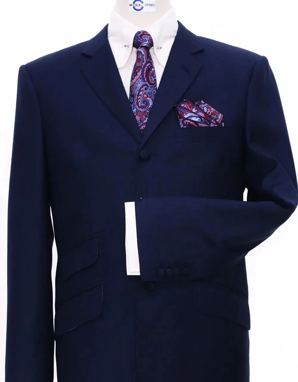 60s Style Essential Dark Navy Blue Suit