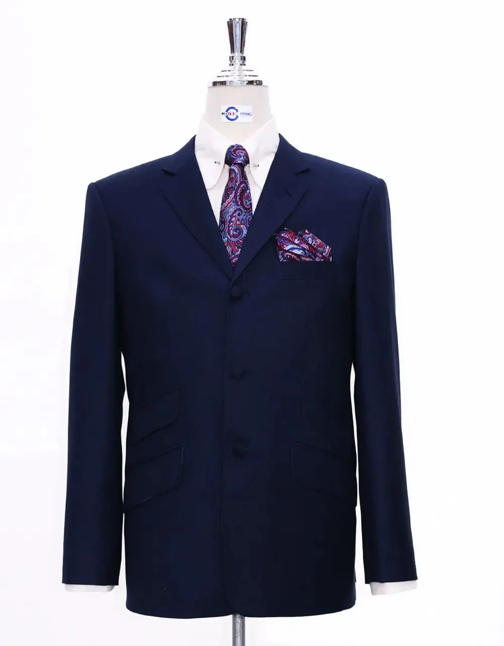 60s Style Essential Dark Navy Blue Suit