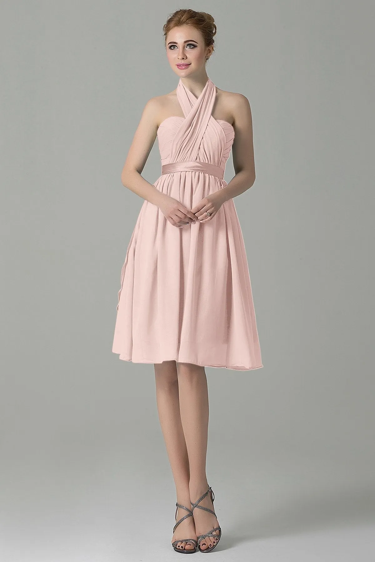 A-Line Knee Length Chiffon Bridesmaid Dress COZM14050