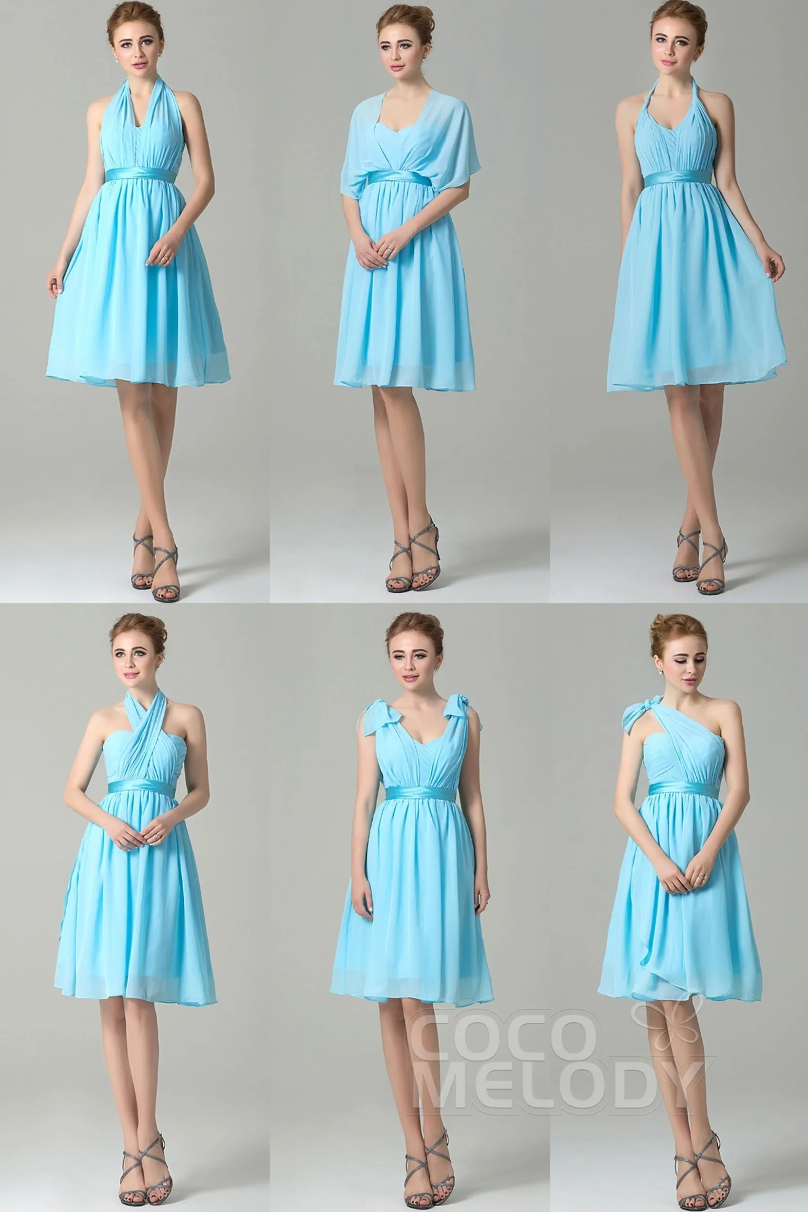 A-Line Knee Length Chiffon Bridesmaid Dress COZM14050