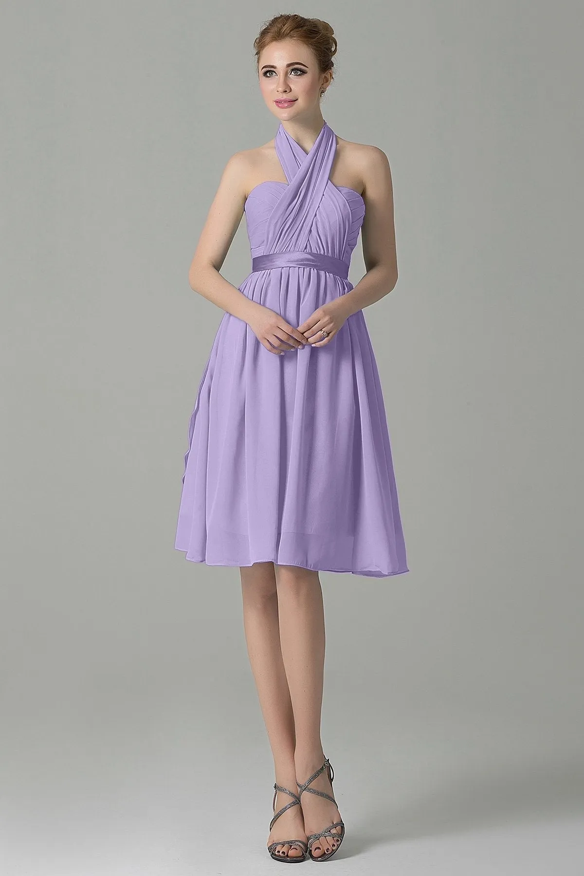 A-Line Knee Length Chiffon Bridesmaid Dress COZM14050