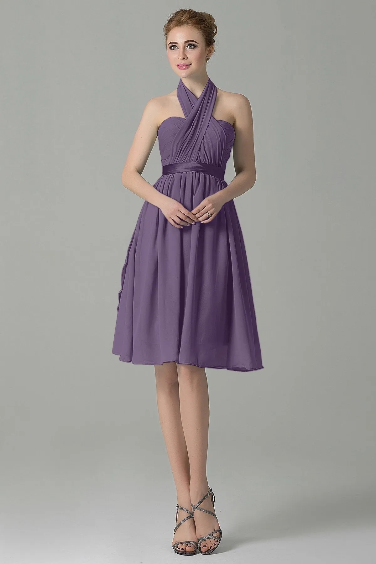 A-Line Knee Length Chiffon Bridesmaid Dress COZM14050