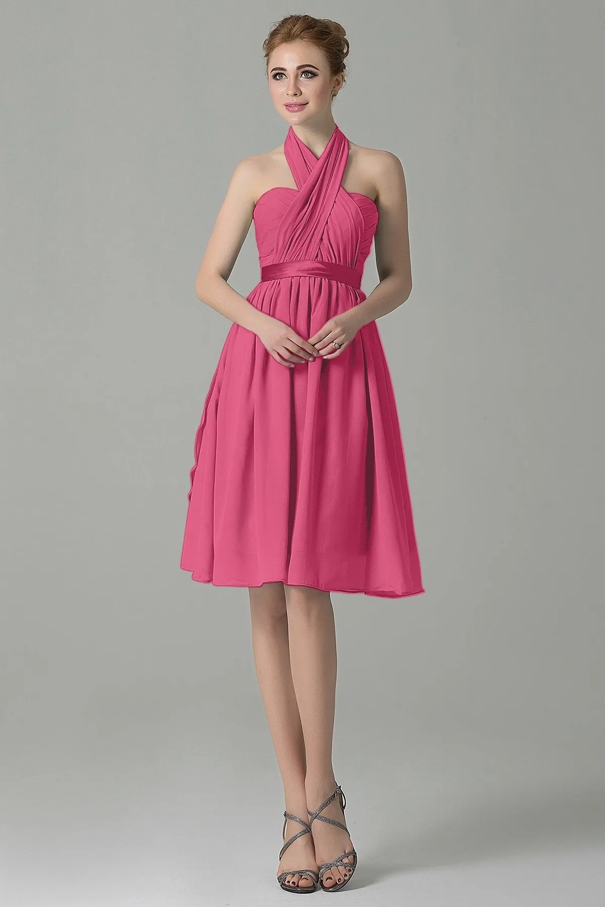 A-Line Knee Length Chiffon Bridesmaid Dress COZM14050