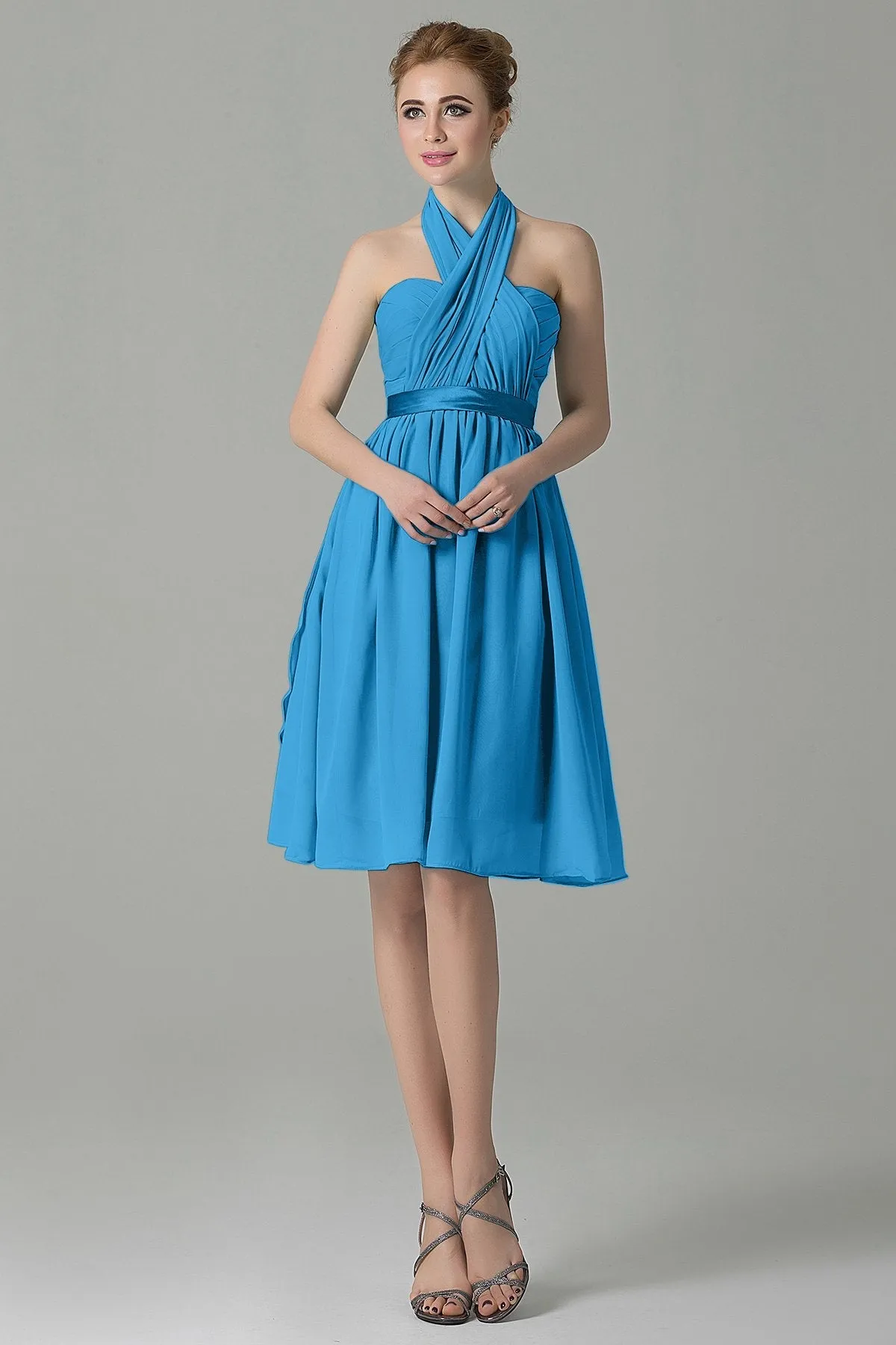 A-Line Knee Length Chiffon Bridesmaid Dress COZM14050