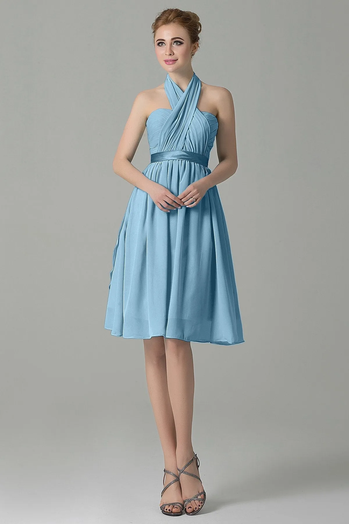 A-Line Knee Length Chiffon Bridesmaid Dress COZM14050