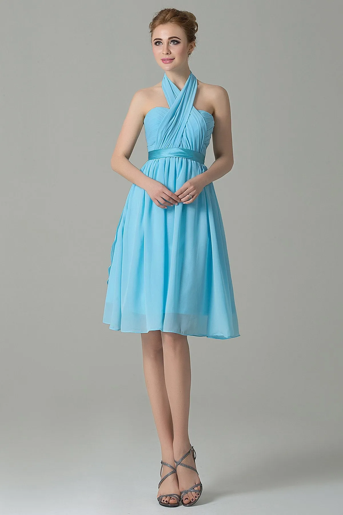 A-Line Knee Length Chiffon Bridesmaid Dress COZM14050