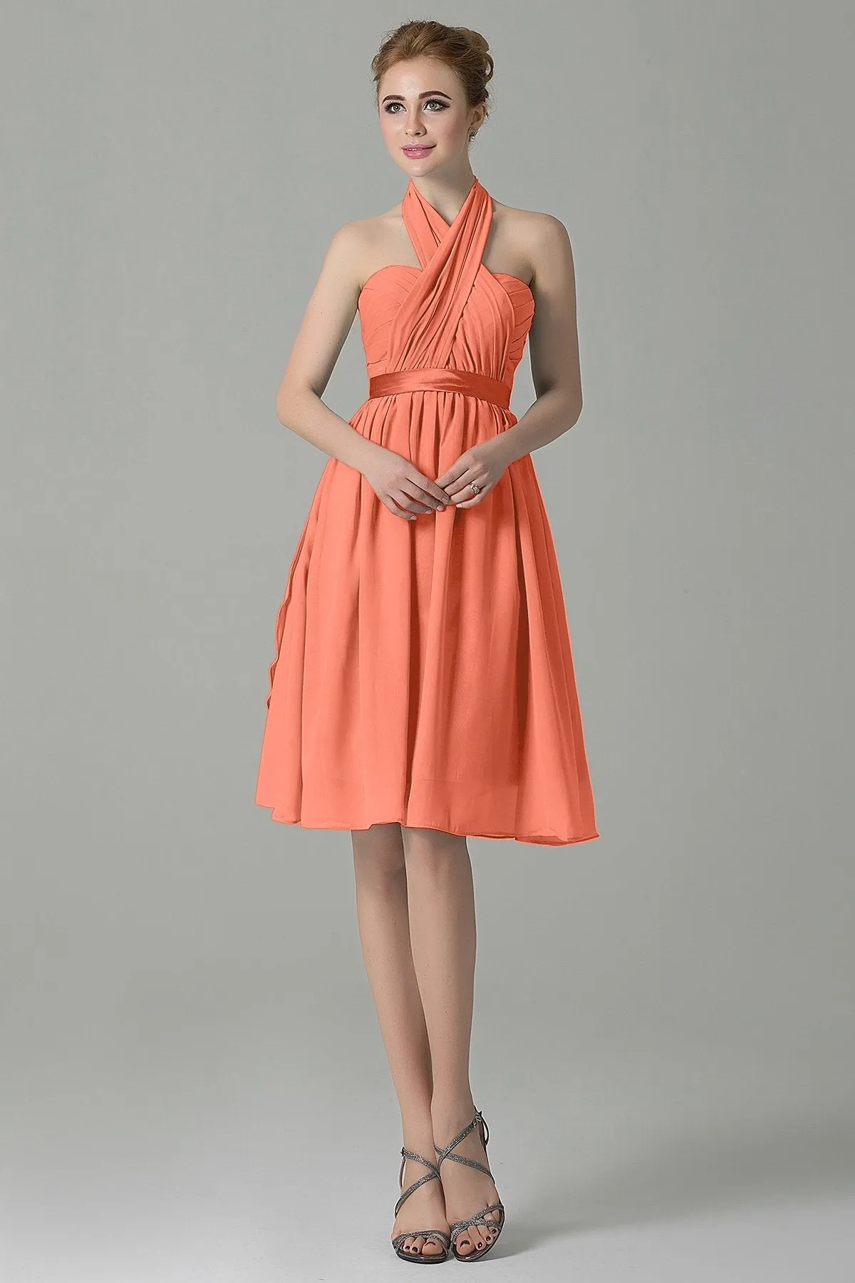 A-Line Knee Length Chiffon Bridesmaid Dress COZM14050