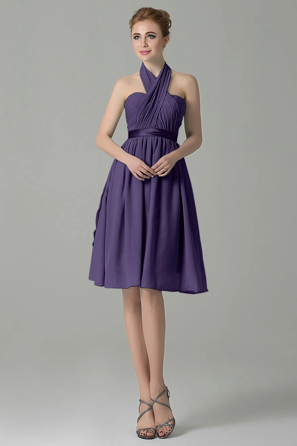 A-Line Knee Length Chiffon Bridesmaid Dress COZM14050