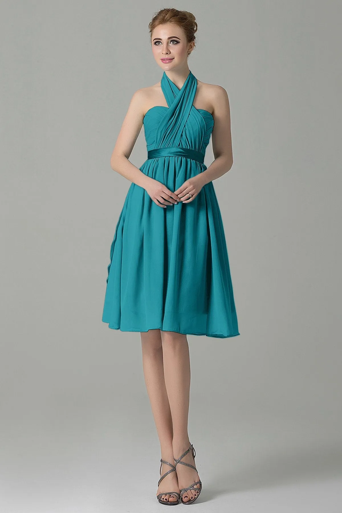 A-Line Knee Length Chiffon Bridesmaid Dress COZM14050