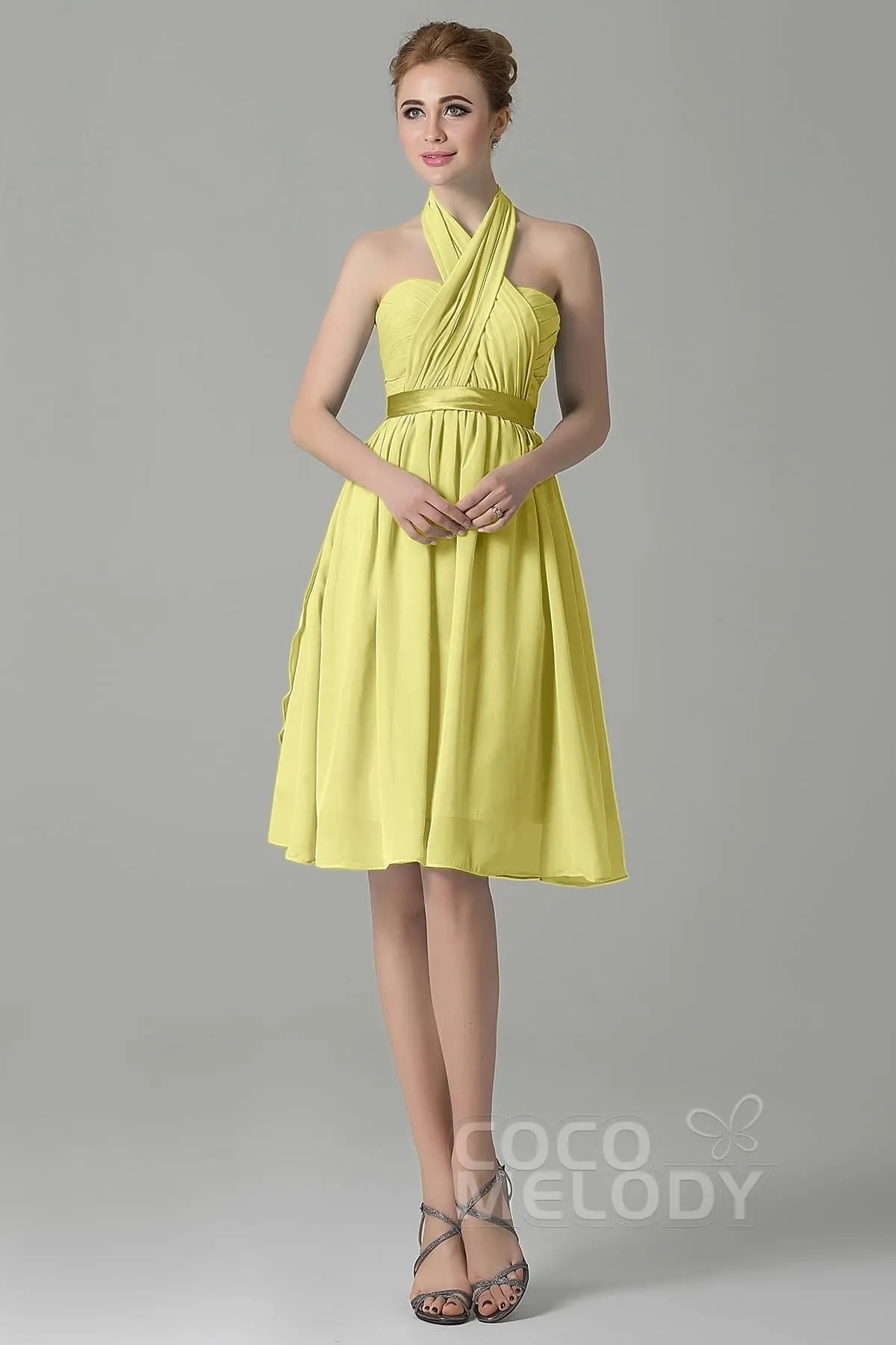 A-Line Knee Length Chiffon Bridesmaid Dress COZM14050