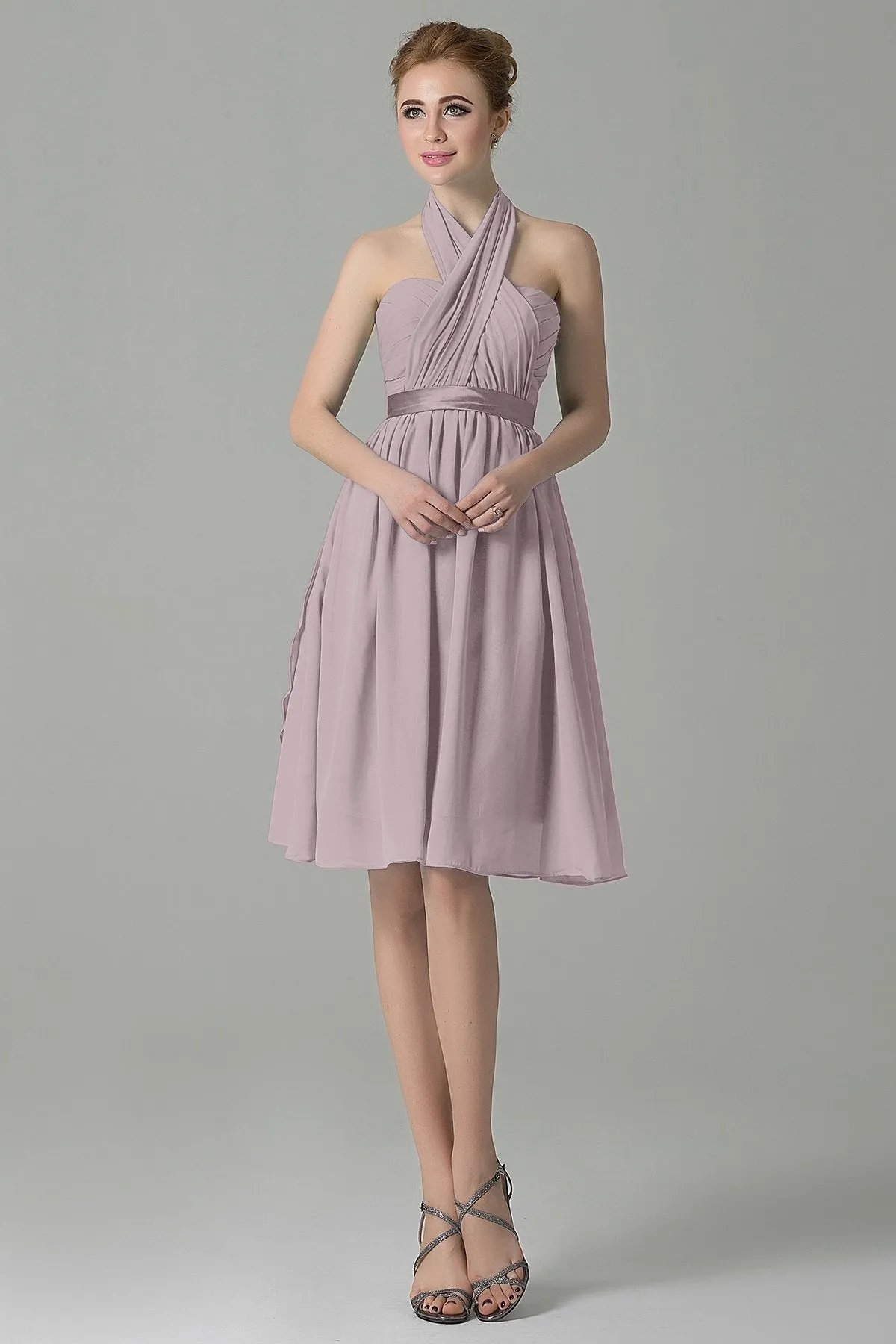 A-Line Knee Length Chiffon Bridesmaid Dress COZM14050