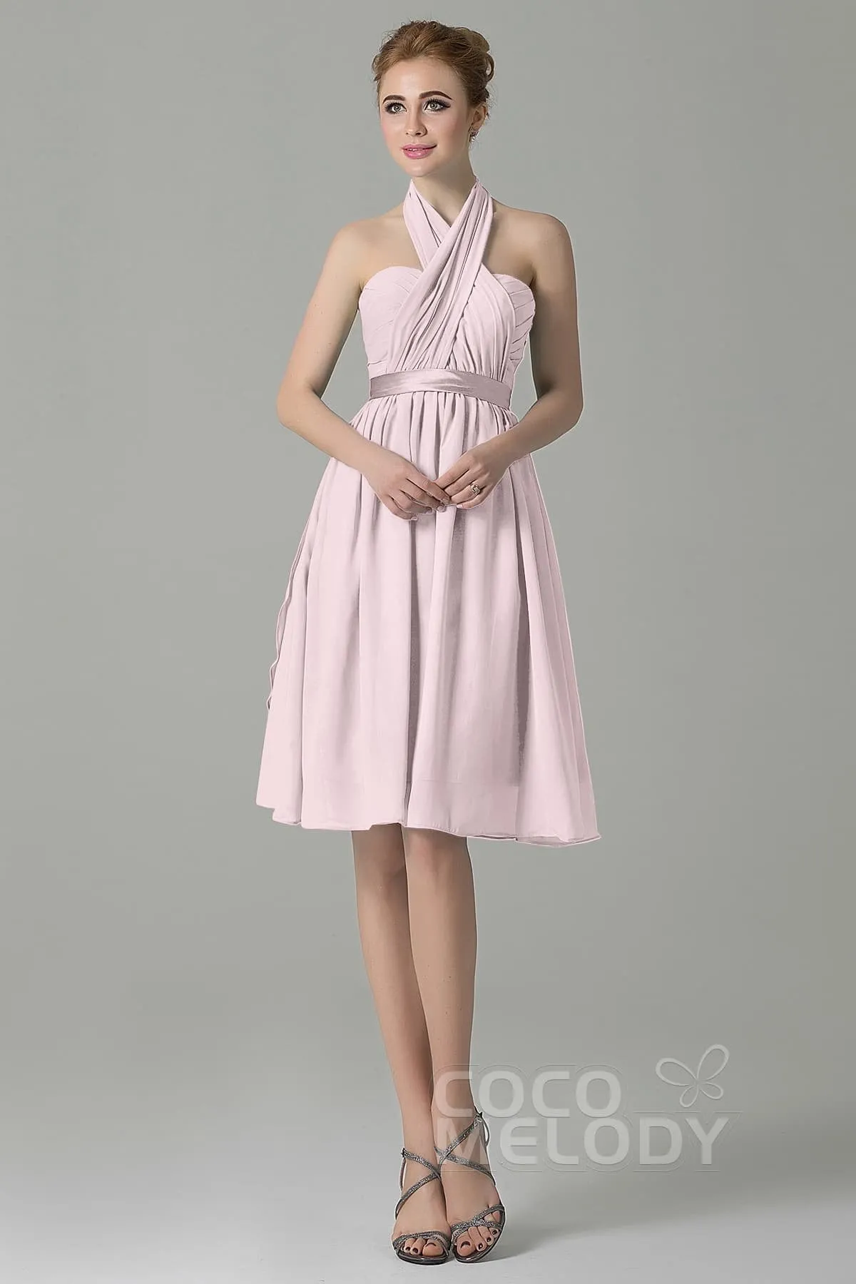 A-Line Knee Length Chiffon Bridesmaid Dress COZM14050