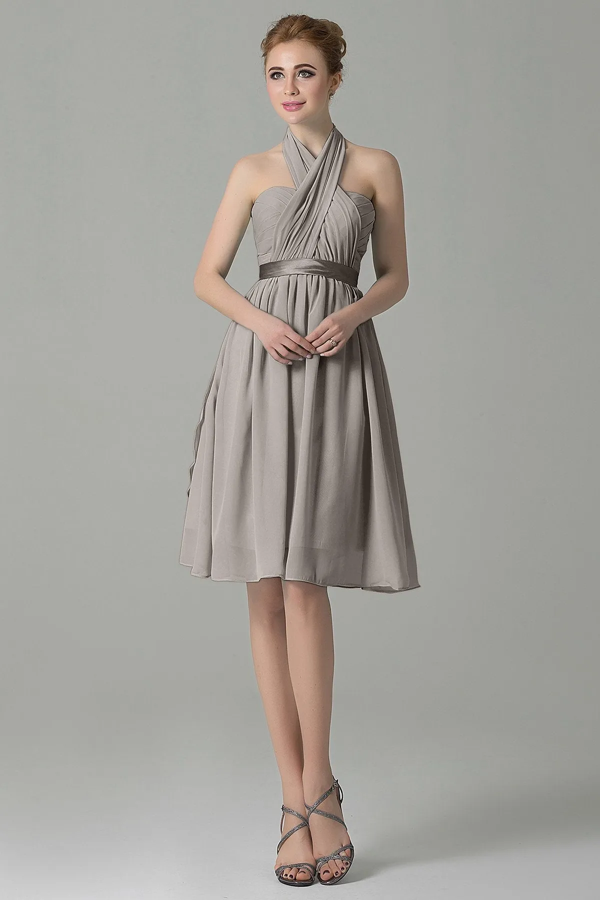 A-Line Knee Length Chiffon Bridesmaid Dress COZM14050