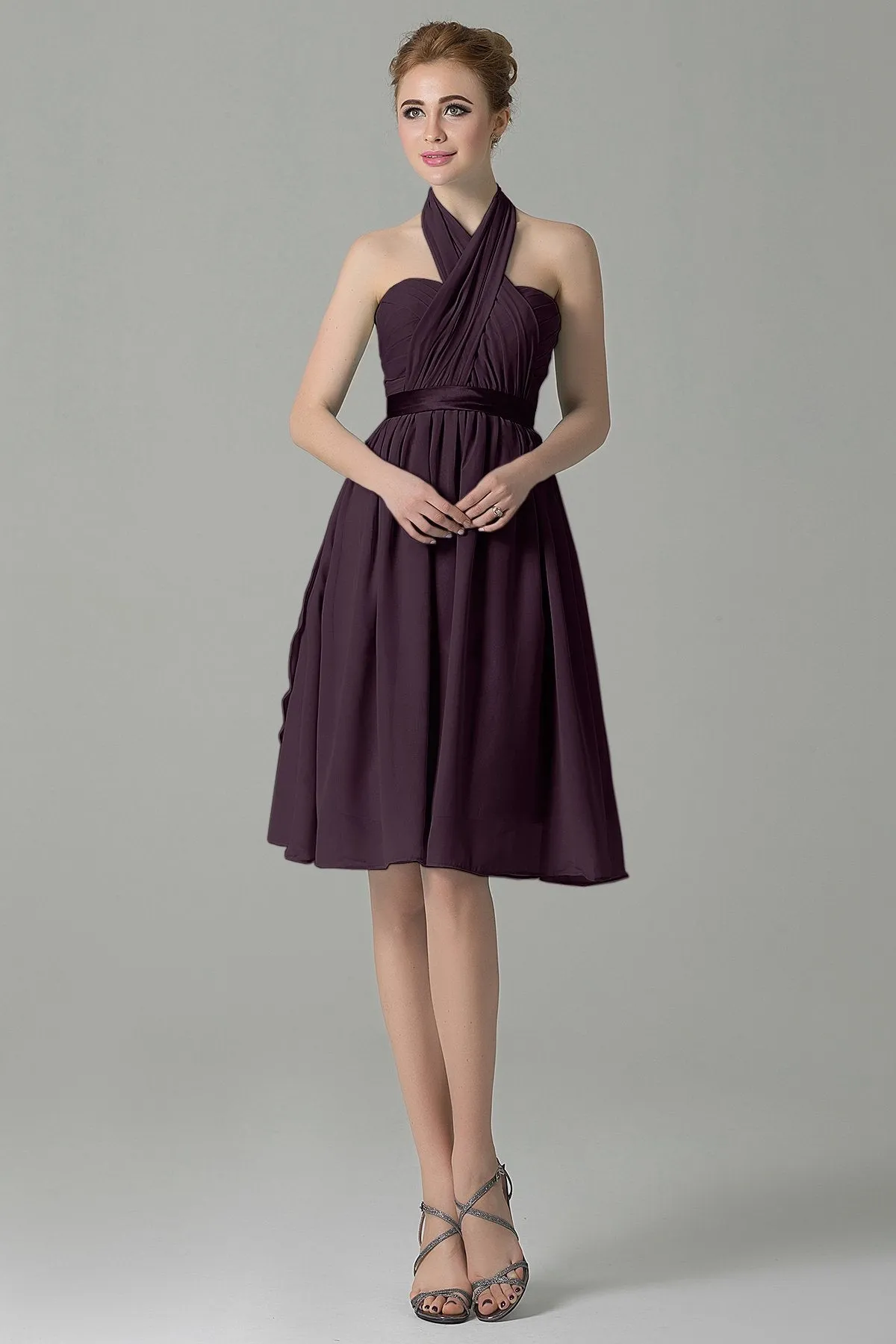 A-Line Knee Length Chiffon Bridesmaid Dress COZM14050