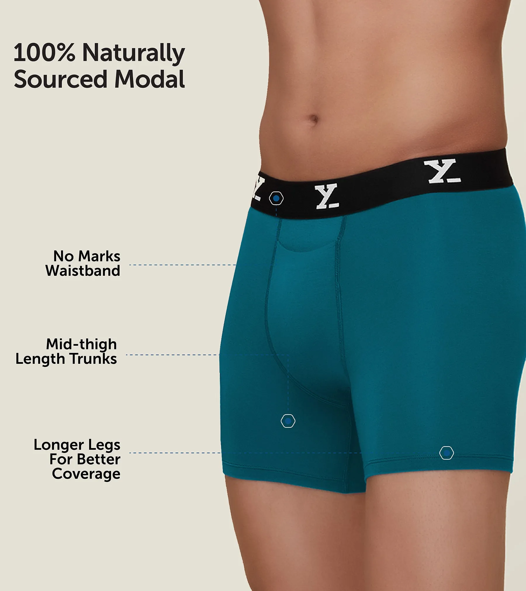 Ace Modal Boxer Briefs Aqua Blue