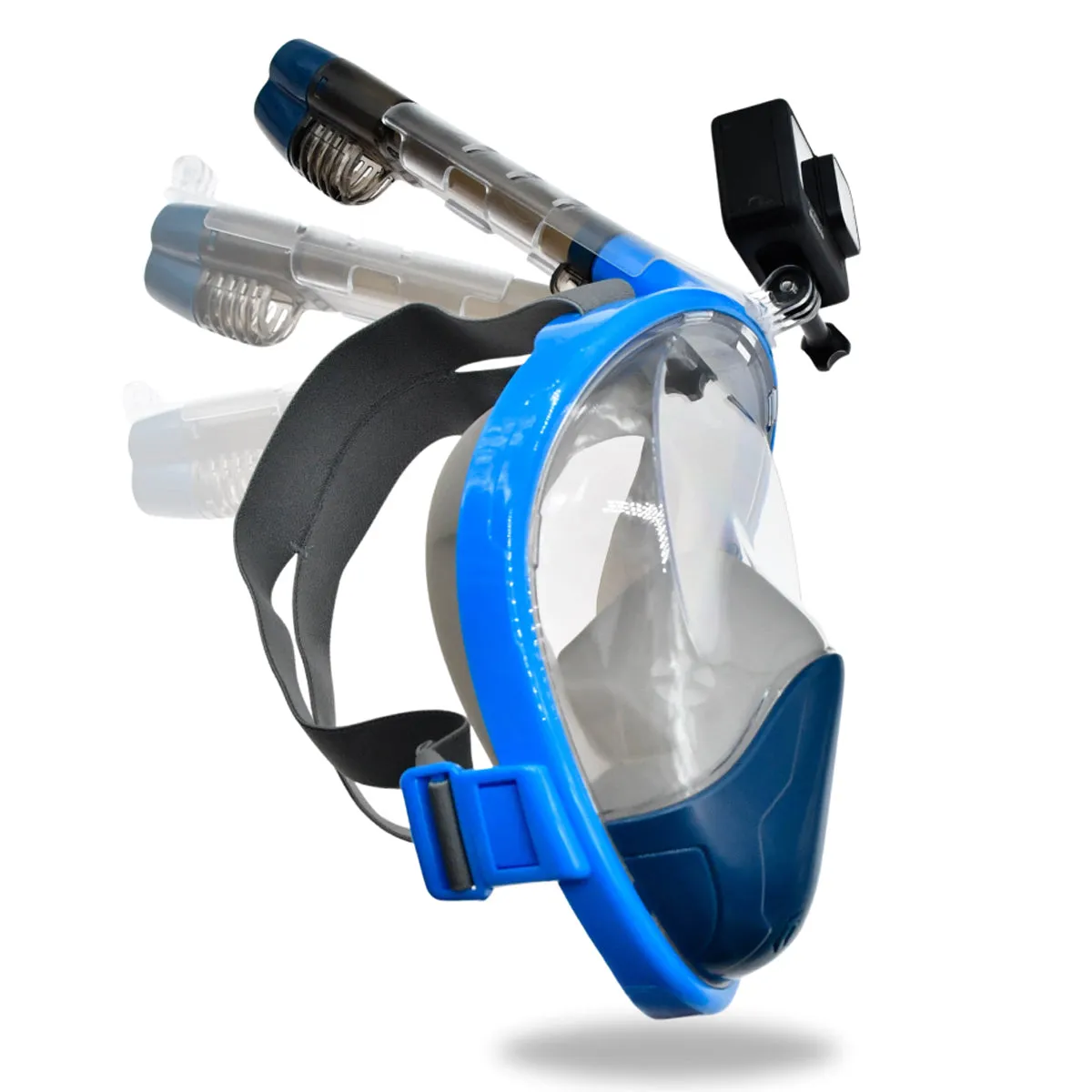 Adult Full Face Snorkelling Mask - Blue/Grey