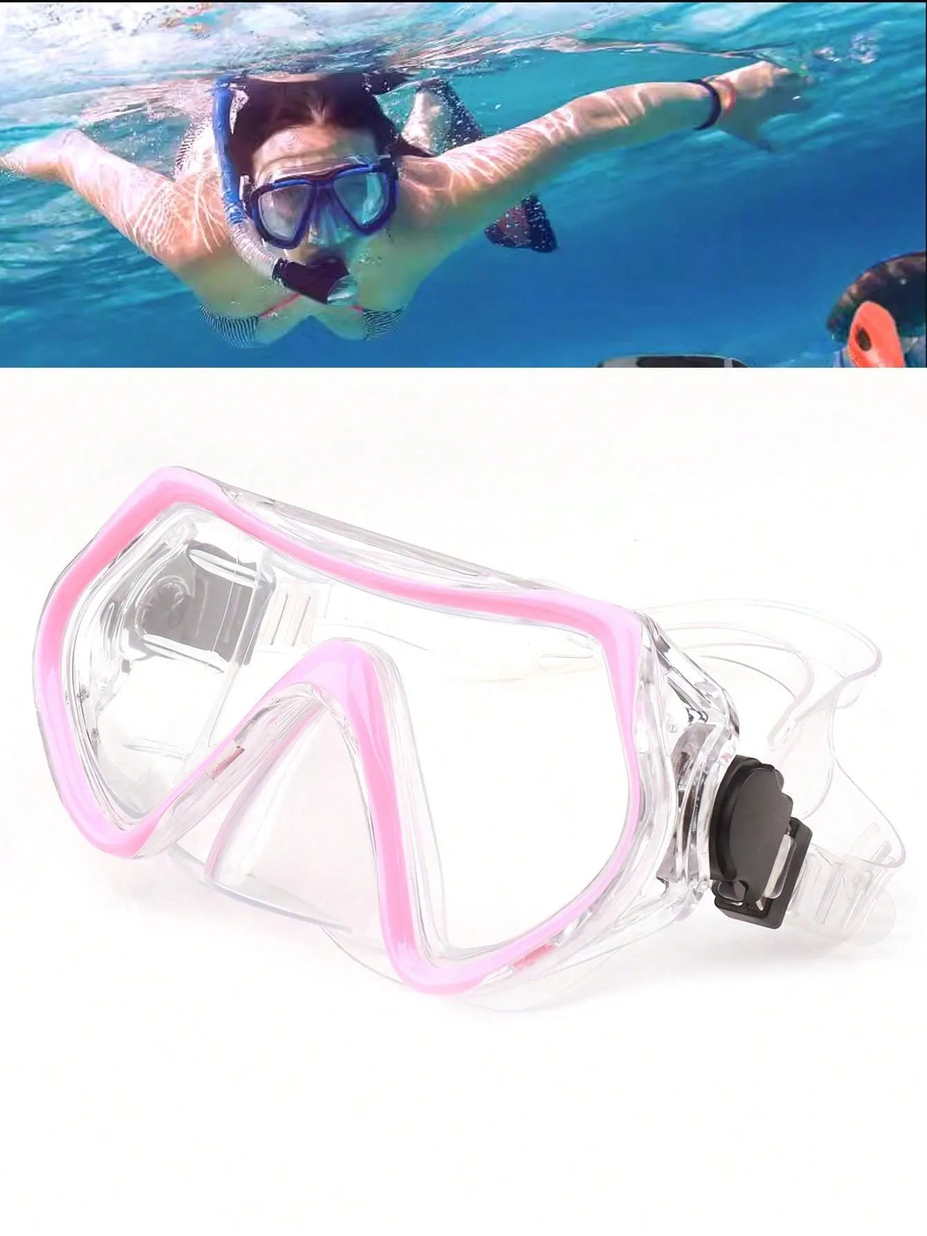 Adults & Teenagers Unisex Snorkeling & Swimming Goggles With Diving Breathing Tube Set