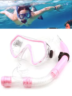 Adults & Teenagers Unisex Snorkeling & Swimming Goggles With Diving Breathing Tube Set