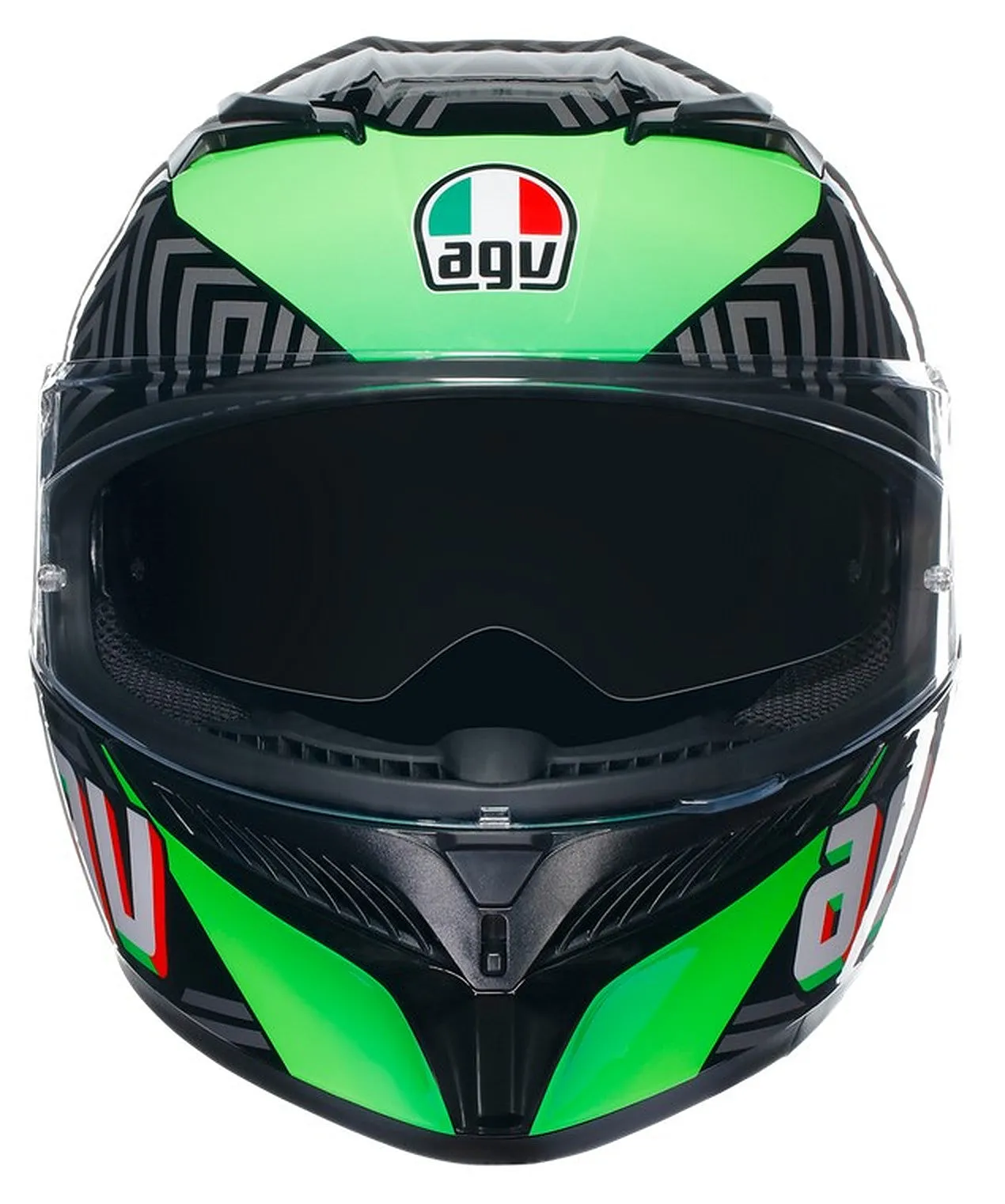 AGV K3 E2206 Full Face Motorcycle Helmet - Kamaleon Black, Red, Green