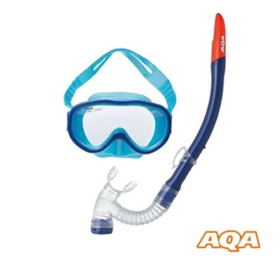 AQA Aco Lite & Bixy V Lite III Mask & Snorkel Set 4-9yr KZ-9101 - Reflex Blue/ Blue