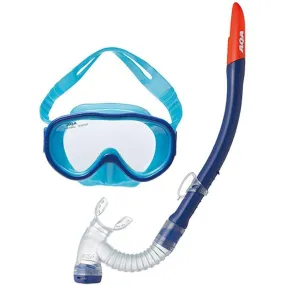 AQA Aco Lite & Bixy V Lite III Mask & Snorkel Set 4-9yr KZ-9101 - Reflex Blue/ Blue