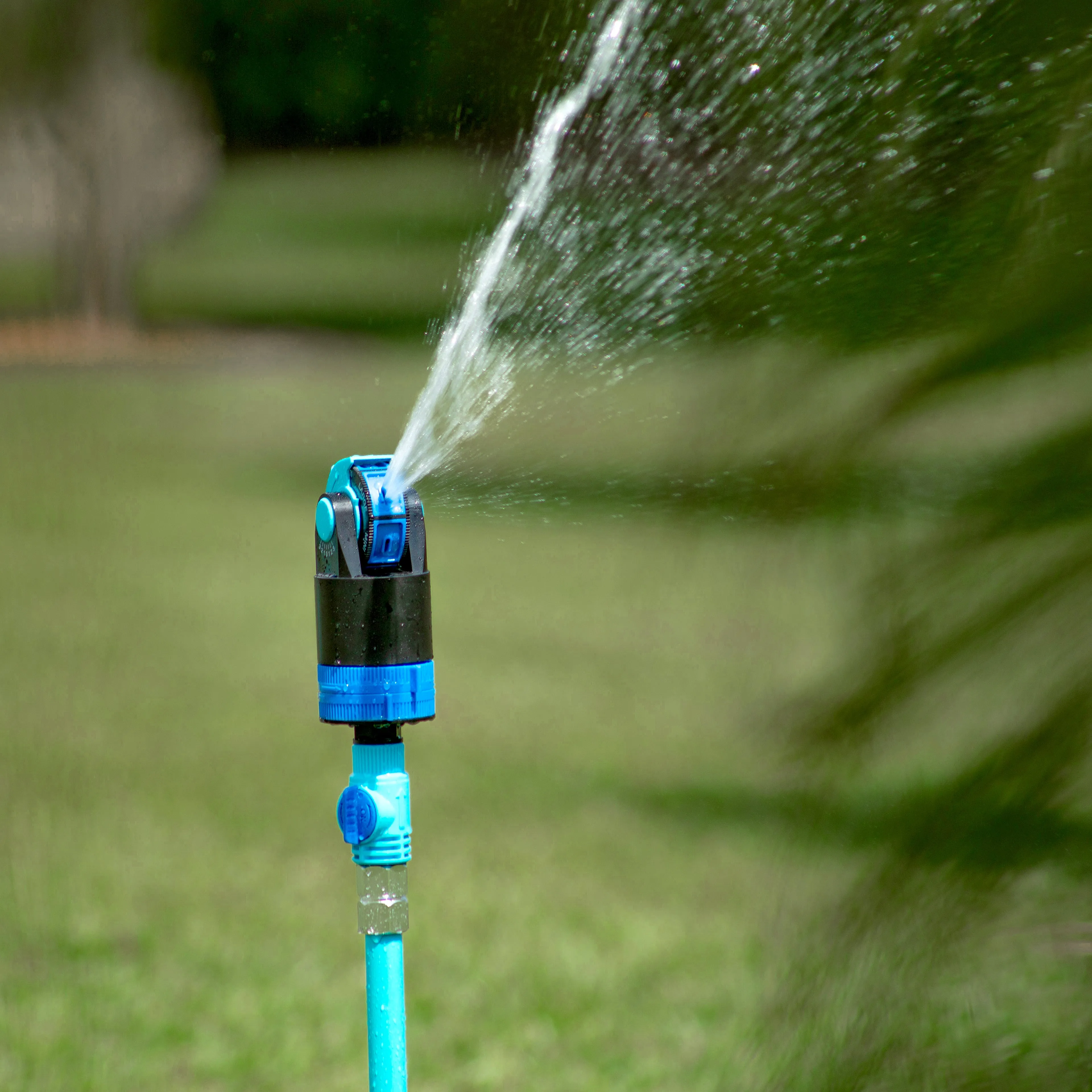 Aqua Joe AJ-6PSTB Indestructible Turbo Drive 360° Telescoping Tripod Lawn & Garden Sprinkler | 6 Spray Patterns | 4,500 Sq. Ft. Max Coverage