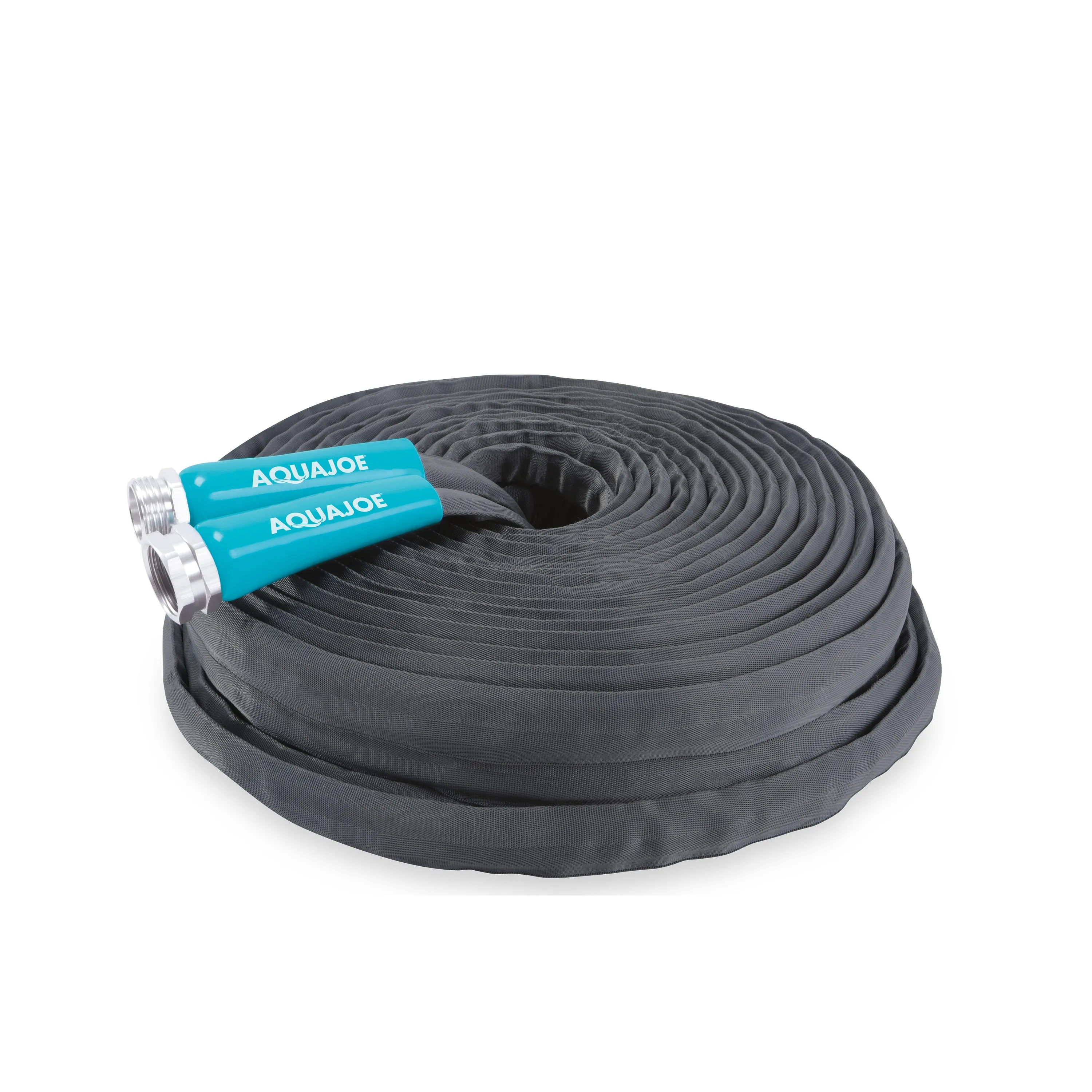 Aqua Joe AJFJH100-PRO Ultra Flexible Kink Free Fiberjacket Garden Hose | 100-Foot | Metal Fittings