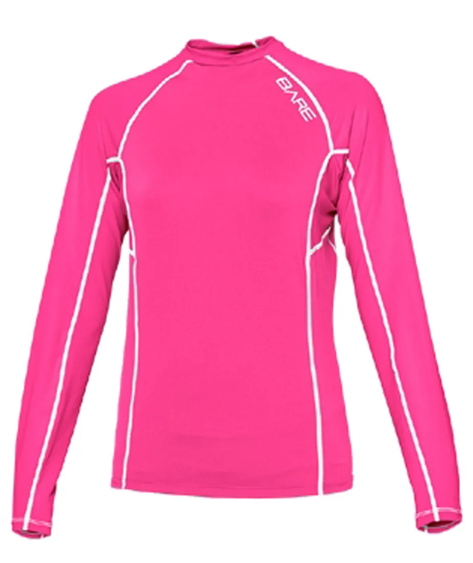 Bare Women's Long Sleeve Sunguard Rash Guard with 50  SPF UV Protection