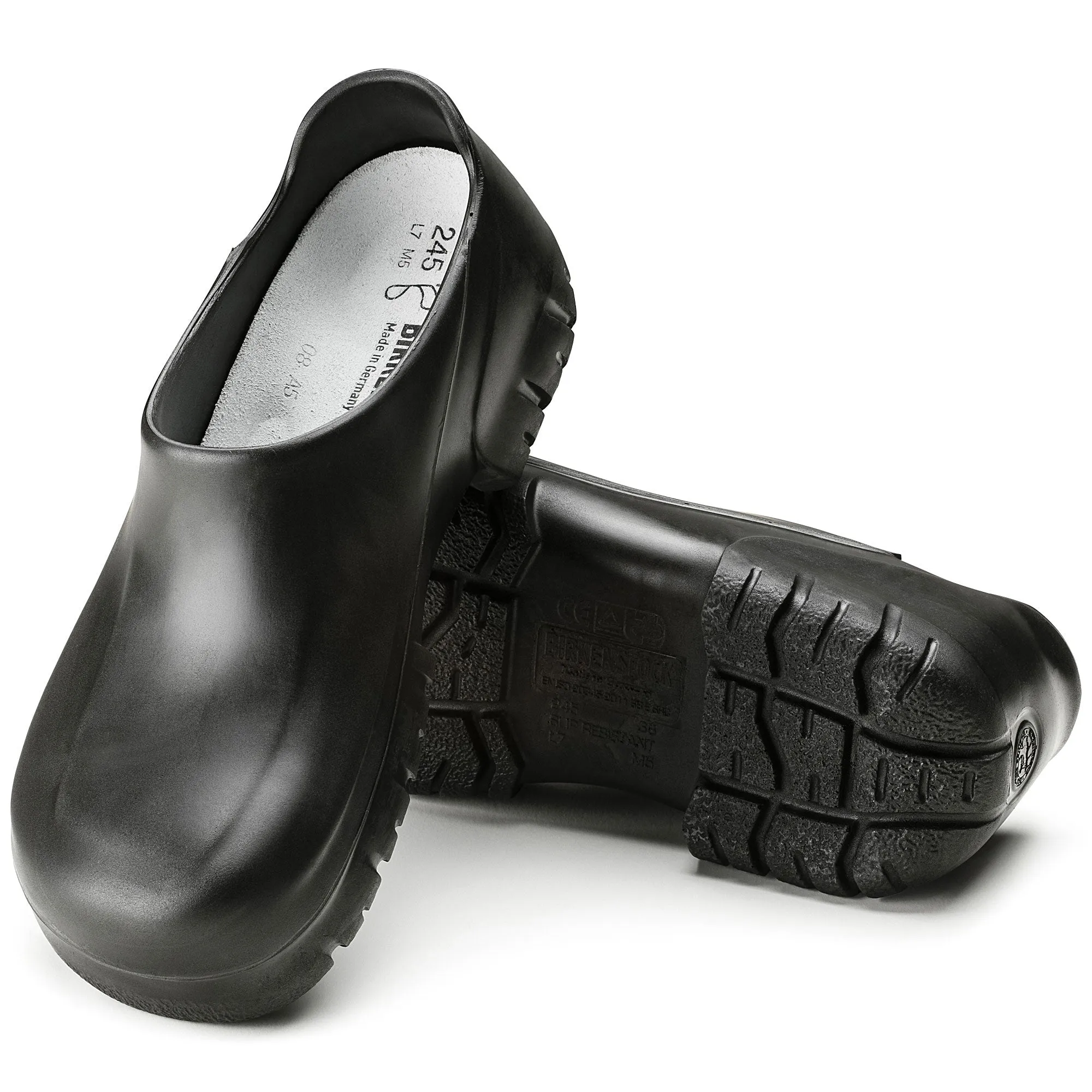 Birkenstock A 640 PU black steel toe cap