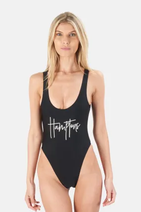 Black Private Party Hamptons One Piece Swimsuit