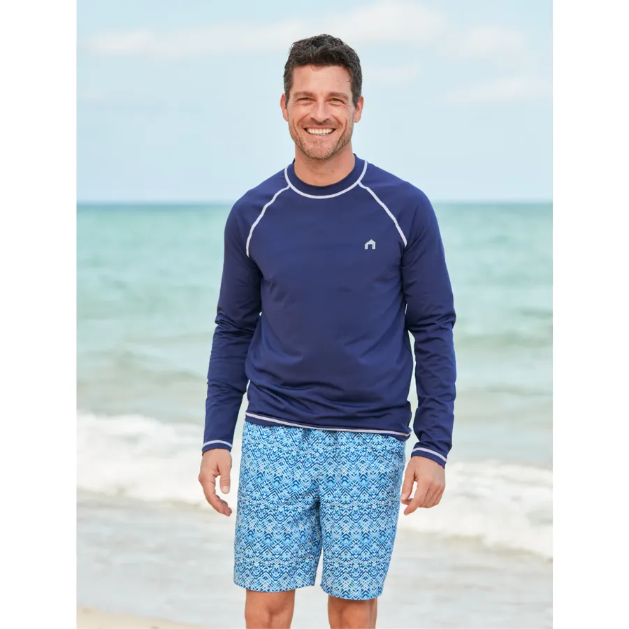 Cabana Life Mens Long Sleeve Rashguard M-504-MNE -  Navy