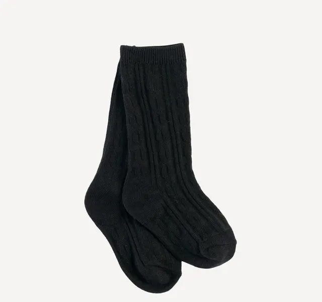 Cable Knit Knee High Socks - Several Colors