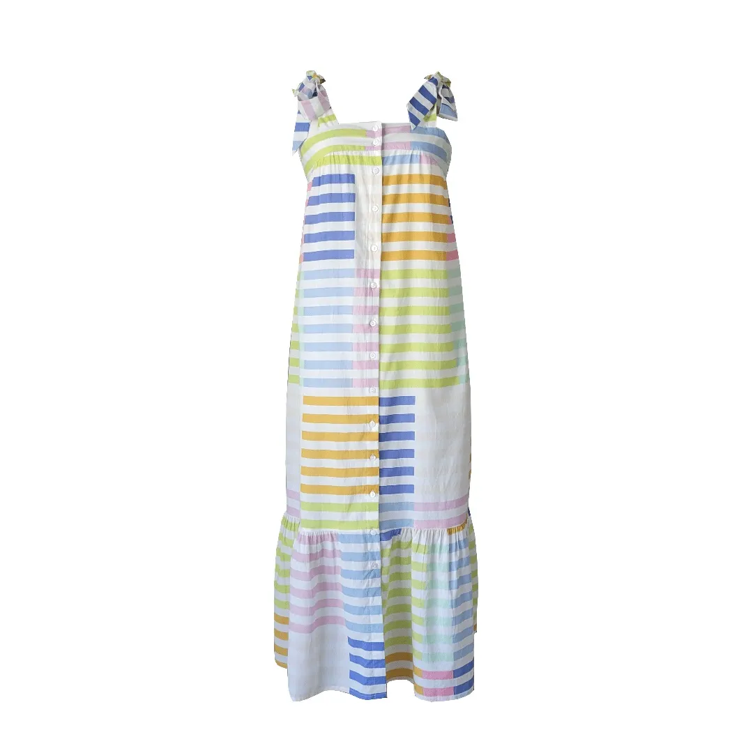 Colorful Stripe Positano Dress: M