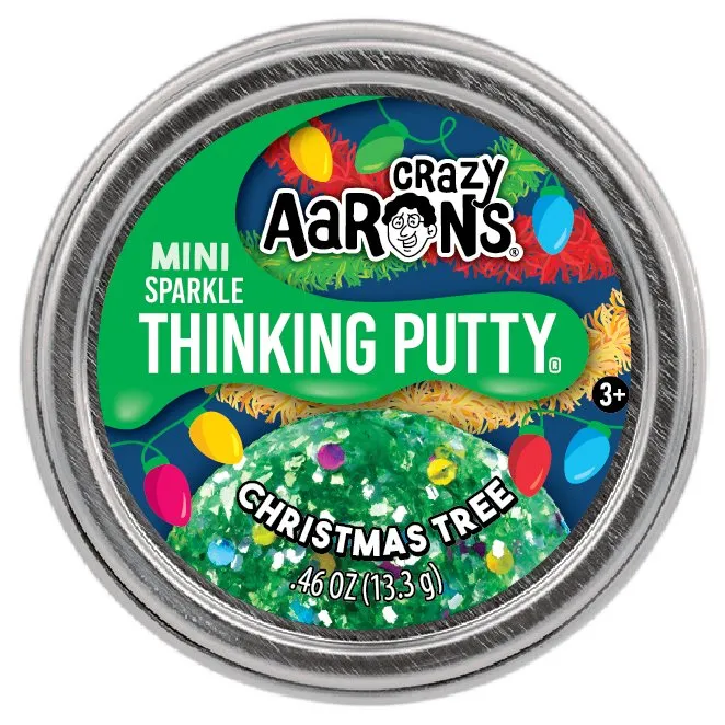 Crazy Aarons Christmas Tree Mini 2 Inch Thinking Putty Tin