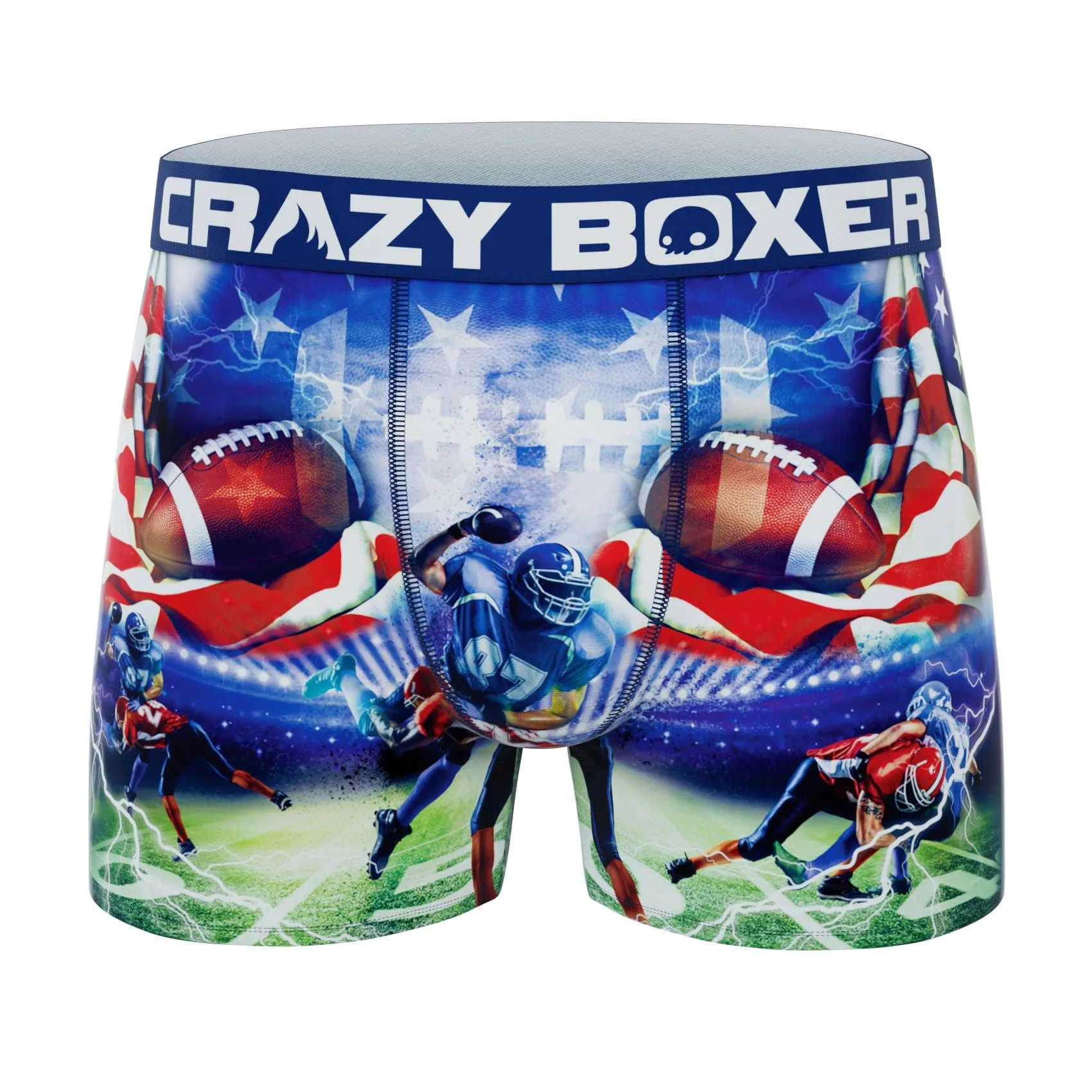 CRAZYBOXER Men's Football Dollars All Star Boxer Briefs (2 pack)