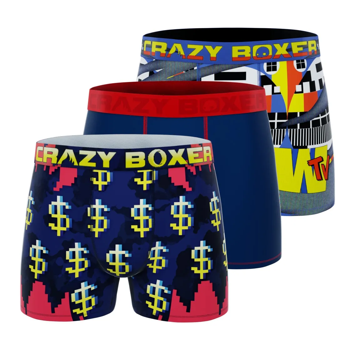 CRAZYBOXER Mire Cash Blue Men's Boxer Briefs (3 pack)