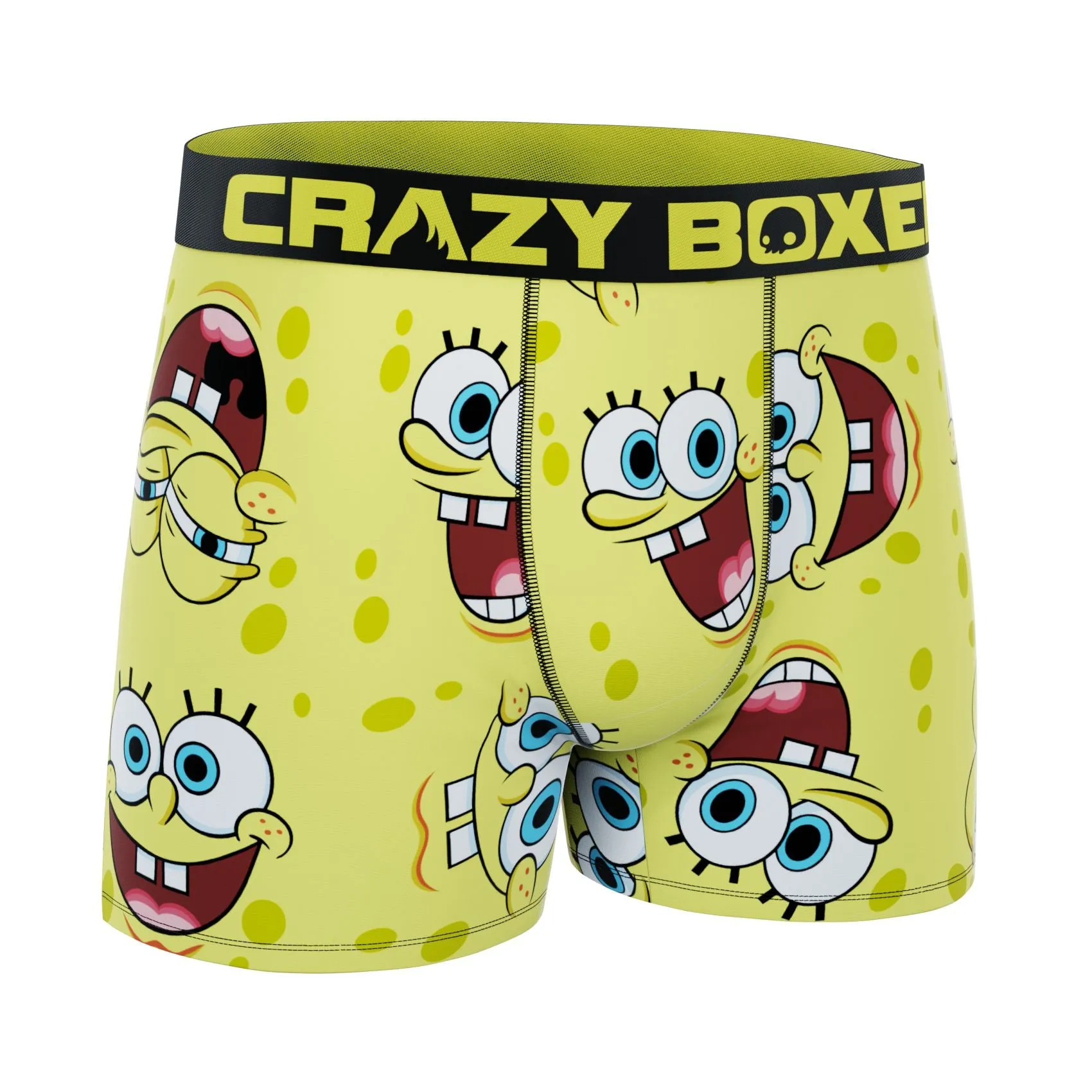 CRAZYBOXER SpongeBob Faces Men's Boxer Briefs (Creative Packaging)