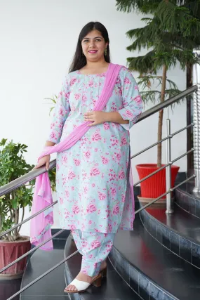 Dusky Fuchsia Floral Salwar Suit